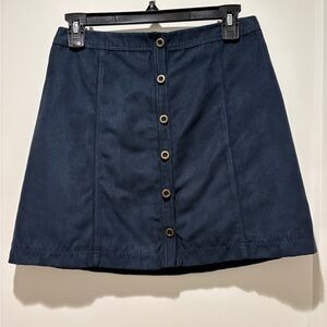Hollister Dark Blue Button-Down Mini Skirt
